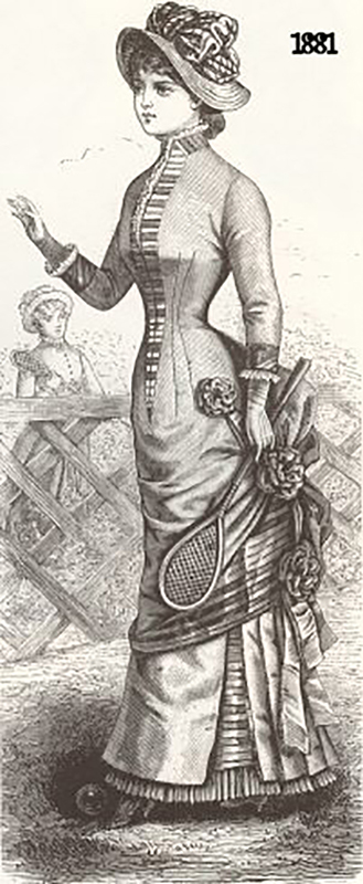 Жіночий тенісний костюм, 1881 рік