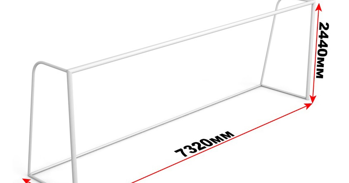 Футбольные ворота размеры в метрах. Ворота футбольные 7.32х2.44. Габариты футбольных ворот стандарт. Ворота футбольные 7,32х2,44 схема. Стандартные футбольные ворота.